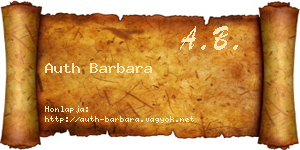 Auth Barbara névjegykártya