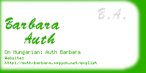 barbara auth business card